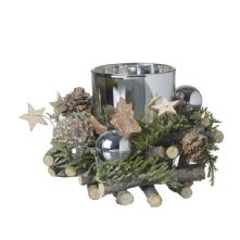 WOODLAND SILVER T-LIGHT HOLDER